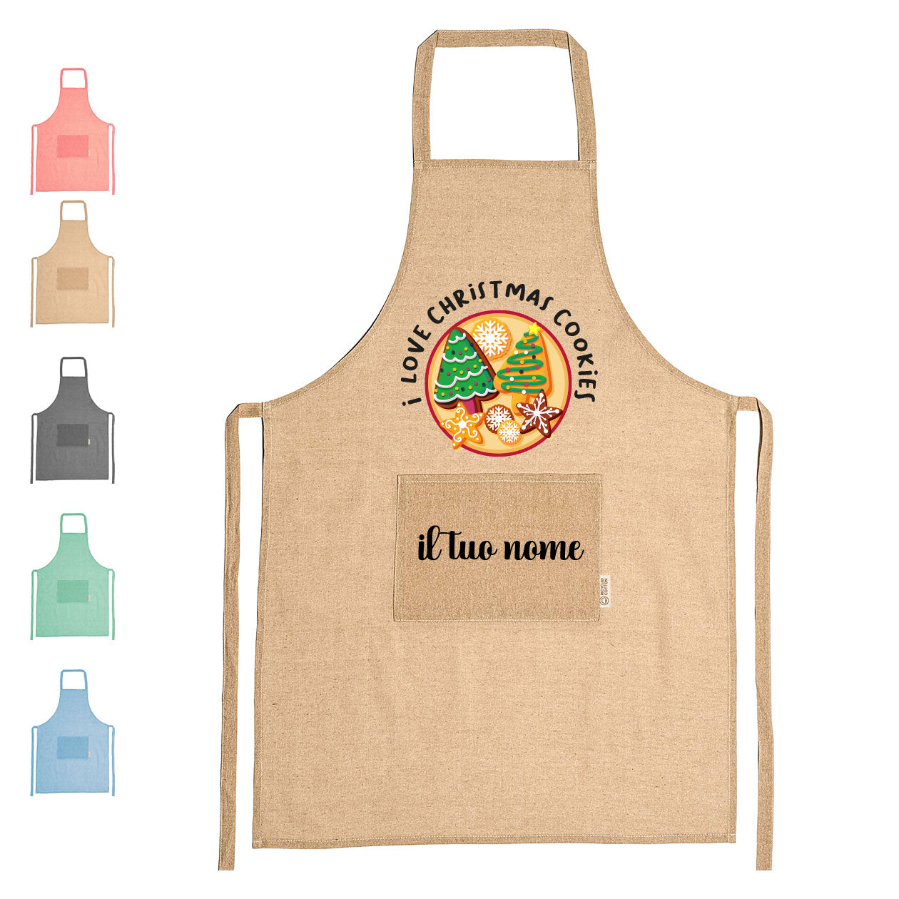 I love Christmas cookies - Grembiule da Cucina Natalizio - personalizzato con nome