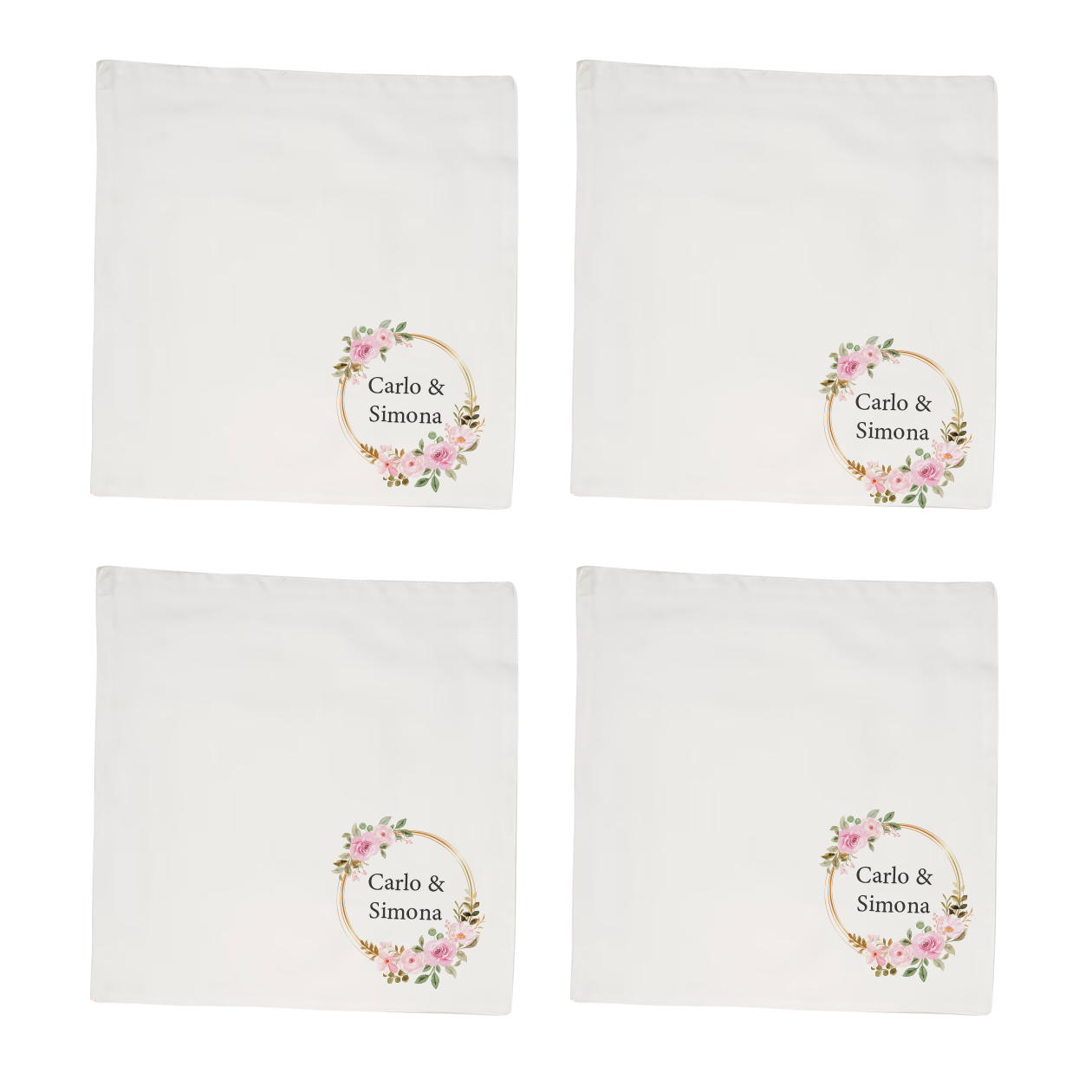 I love you - Set 4 tovaglioli - personalizzato con nomi