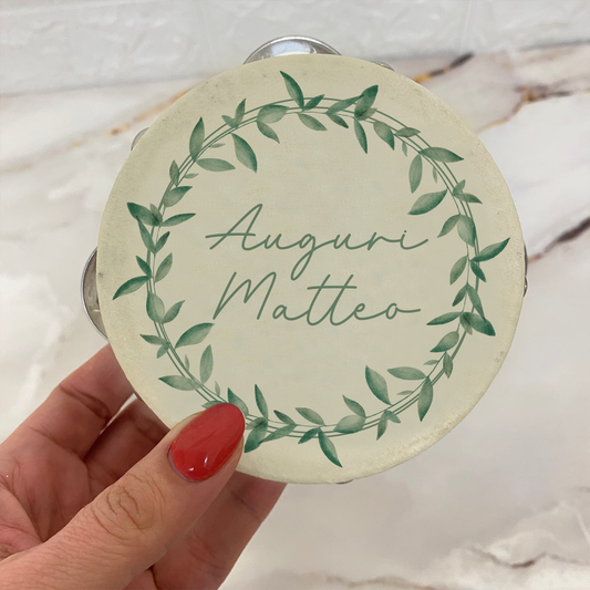 Auguri Green - Set da 10 Tamburelli - personalizzati con nome