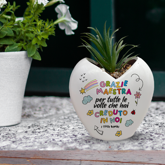Grazie maestra per aver creduto in noi - Piantina con vaso