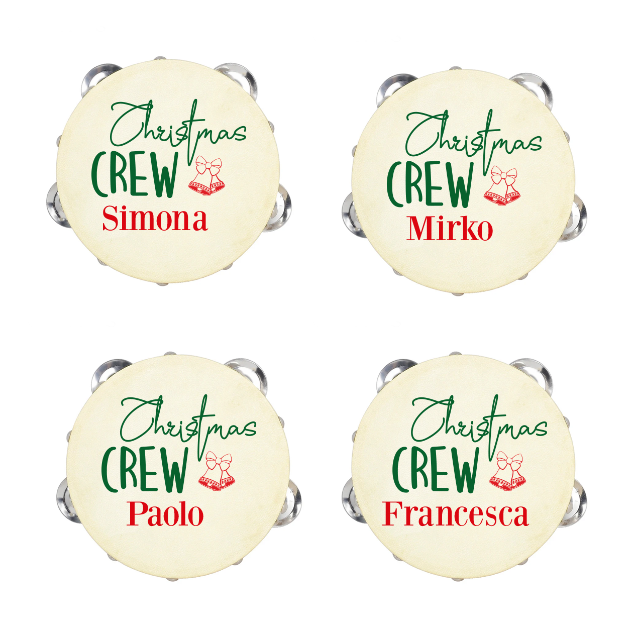 Christmas Crew - Set da 10 Tamburelli - personalizzati