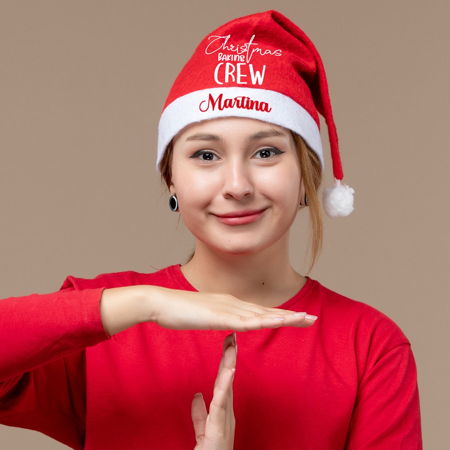 Christmas baking crew - Cappello da Babbo Natale - personalizzato con nome