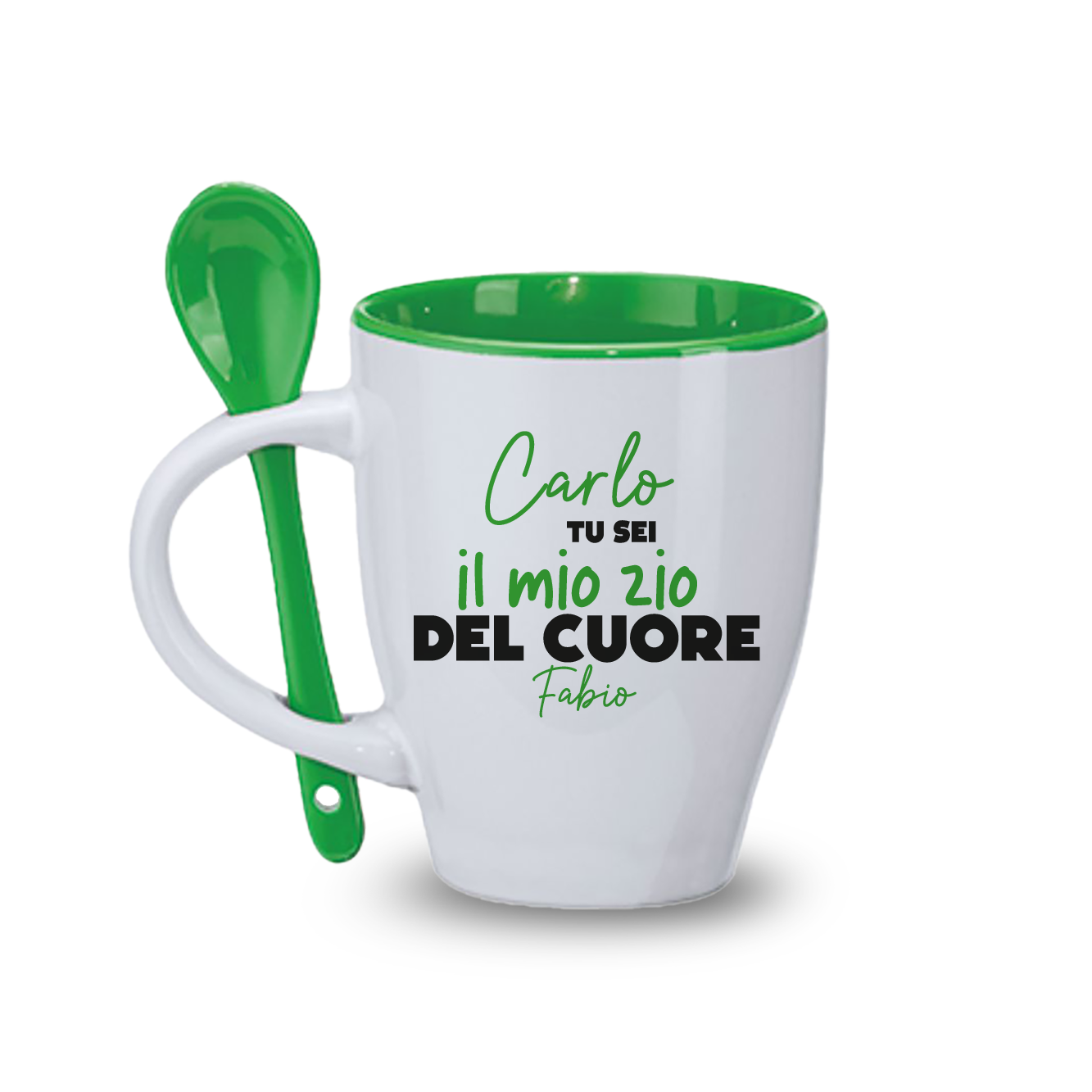 Zio del cuore - Tazza con cucchiaio - personalizzata con nome