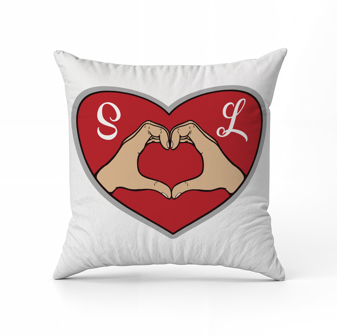 Heart - Cuscino - idea regalo - personalizzato con iniziali