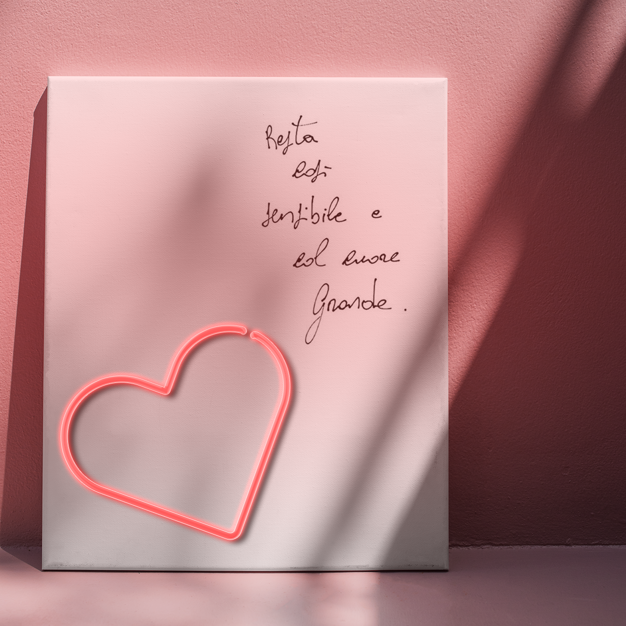 Col cuore grande - Quadretto con Neon Led