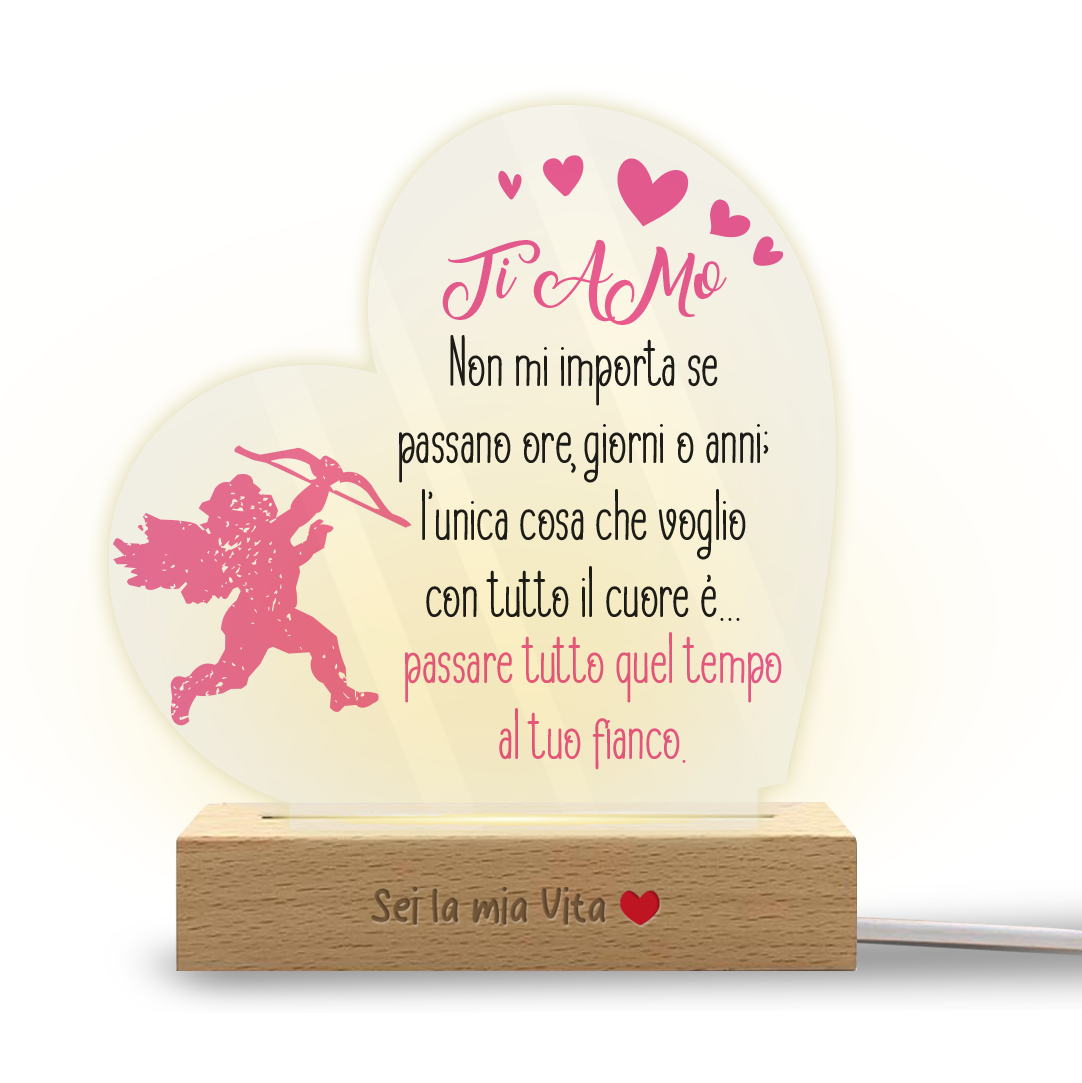 Cupido - Lampada - Plexiglass personalizzata con frase