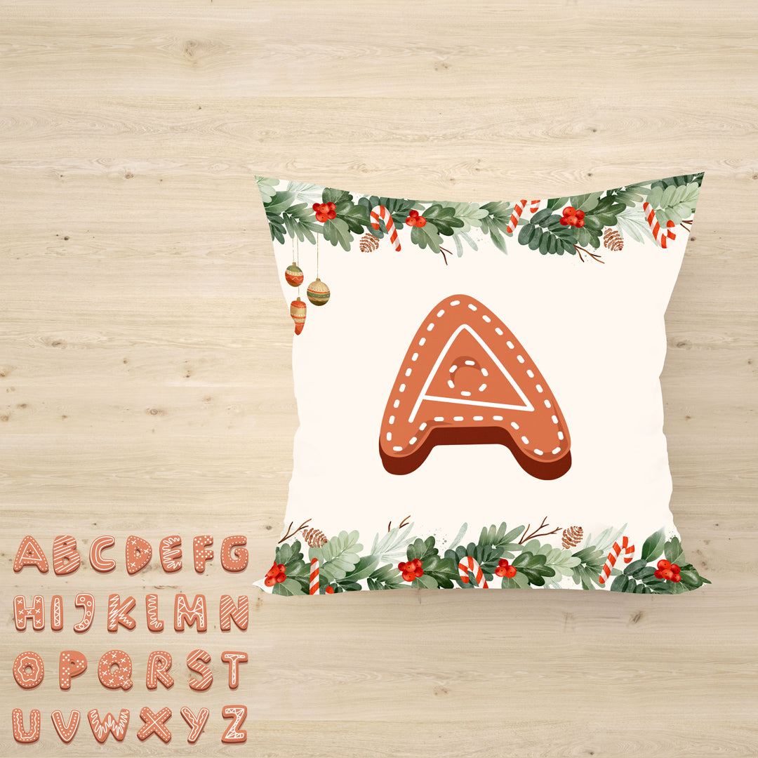 Letter Christmas - Cuscino personalizzato con iniziale - idea regalo natale