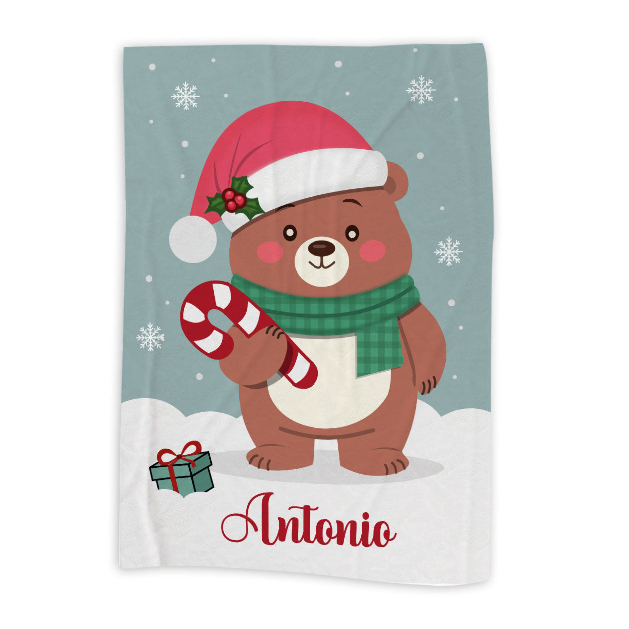 Christmas Bear - Plaid, coperta Natalizia Idea Regalo Natale - personalizzato con nome