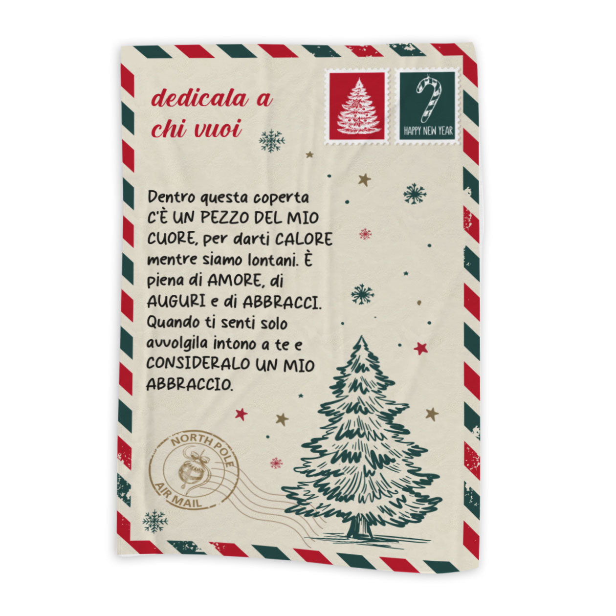 Dedica a chi vuoi - coperta Natalizia Idea Regalo Natale Personalizzato