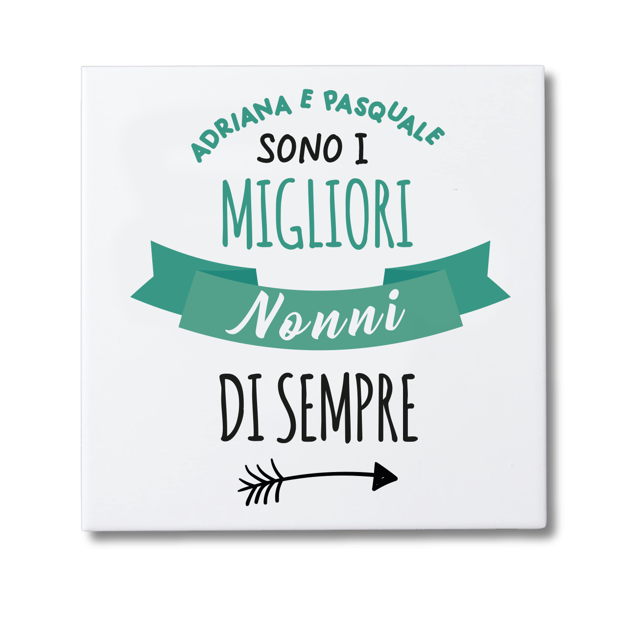 I migliori nonni di sempre - Mattonella in Ceramica - personalizzati con nomi