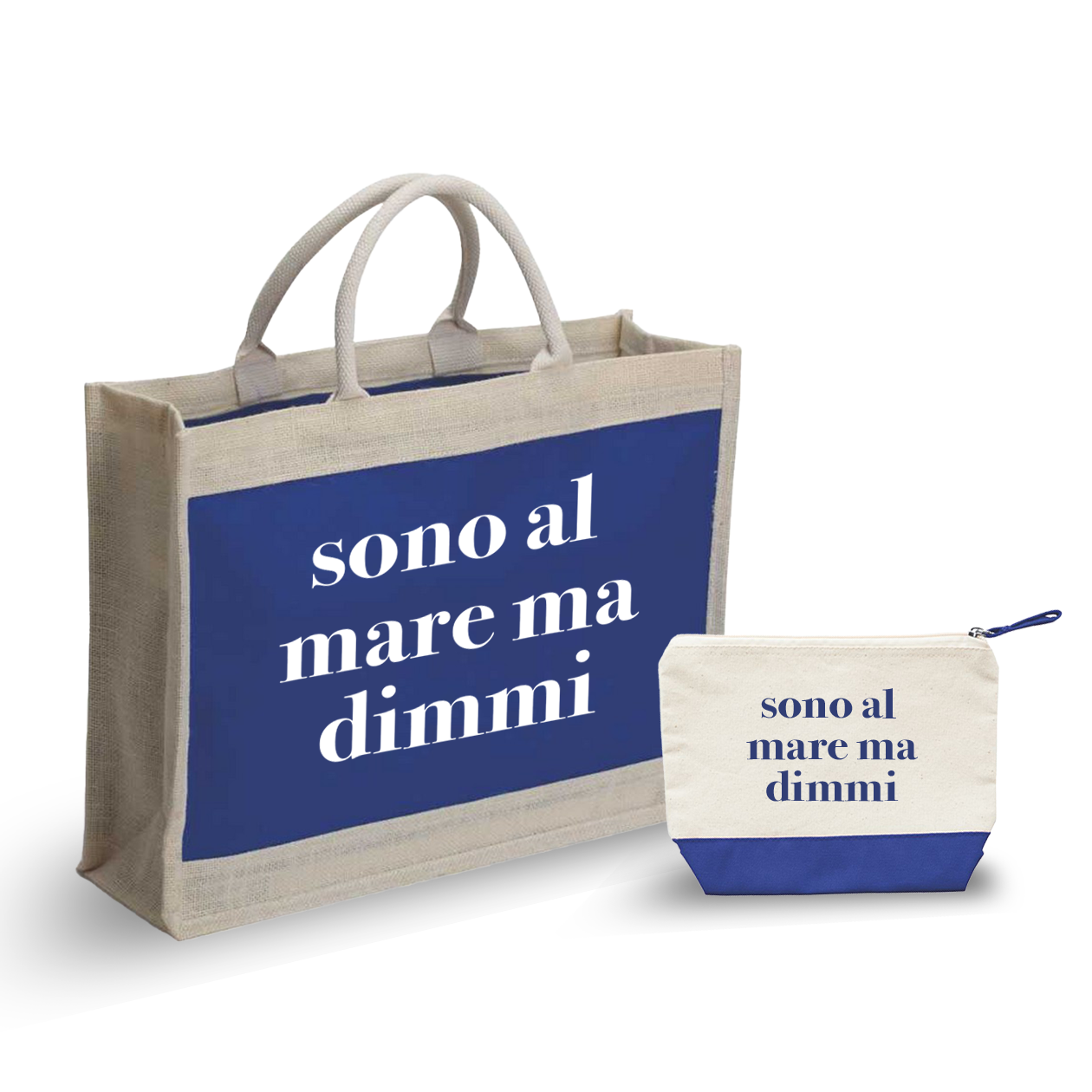 Sono al mare ma dimmi - Combo: Borsa mare + Pochette