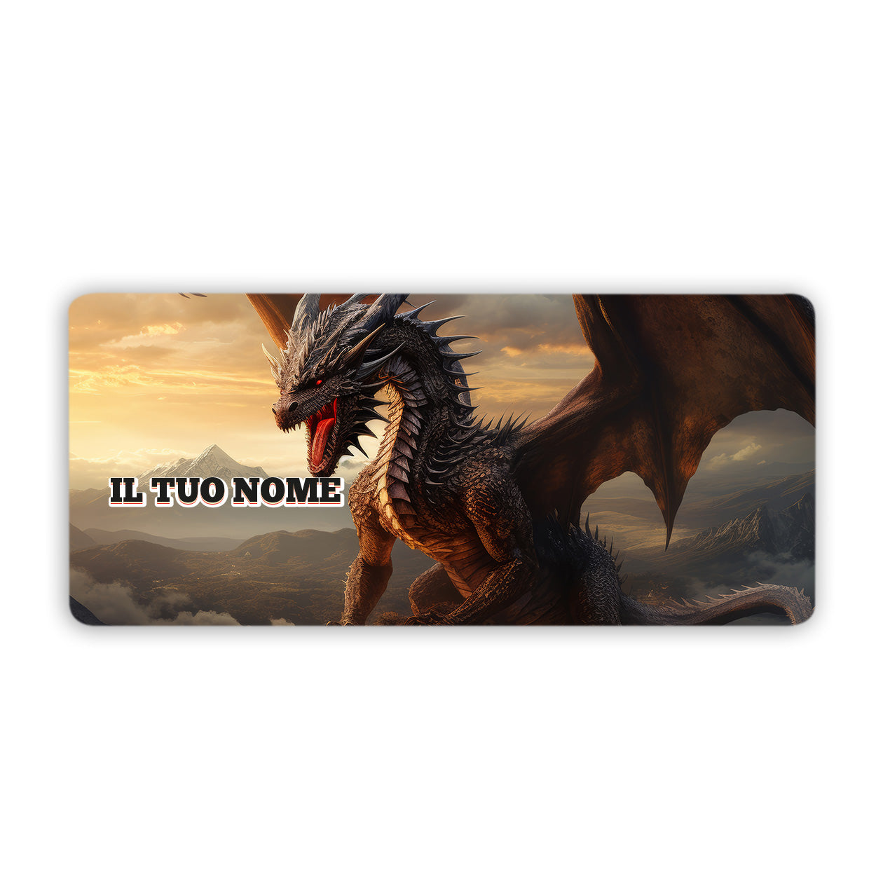 Drago - Tappetino per mouse da gaming - personalizzato con nome