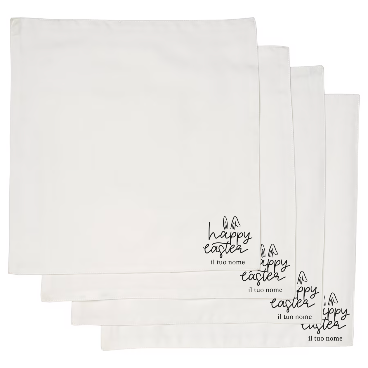Happy Easter - Set 4 tovaglioli - personalizzato con nomi