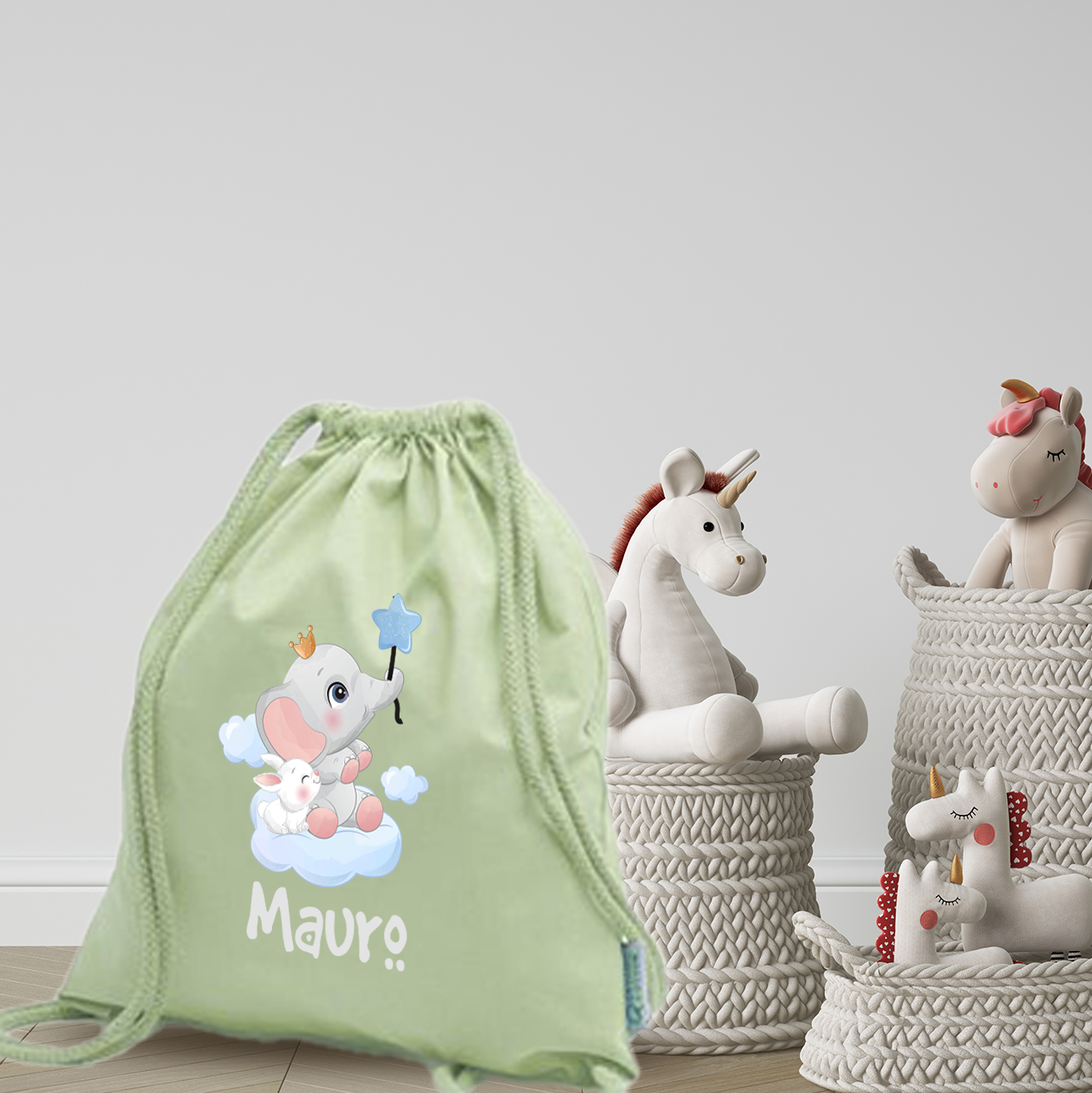 Elephant - Sacchetto - personalizzato con nome