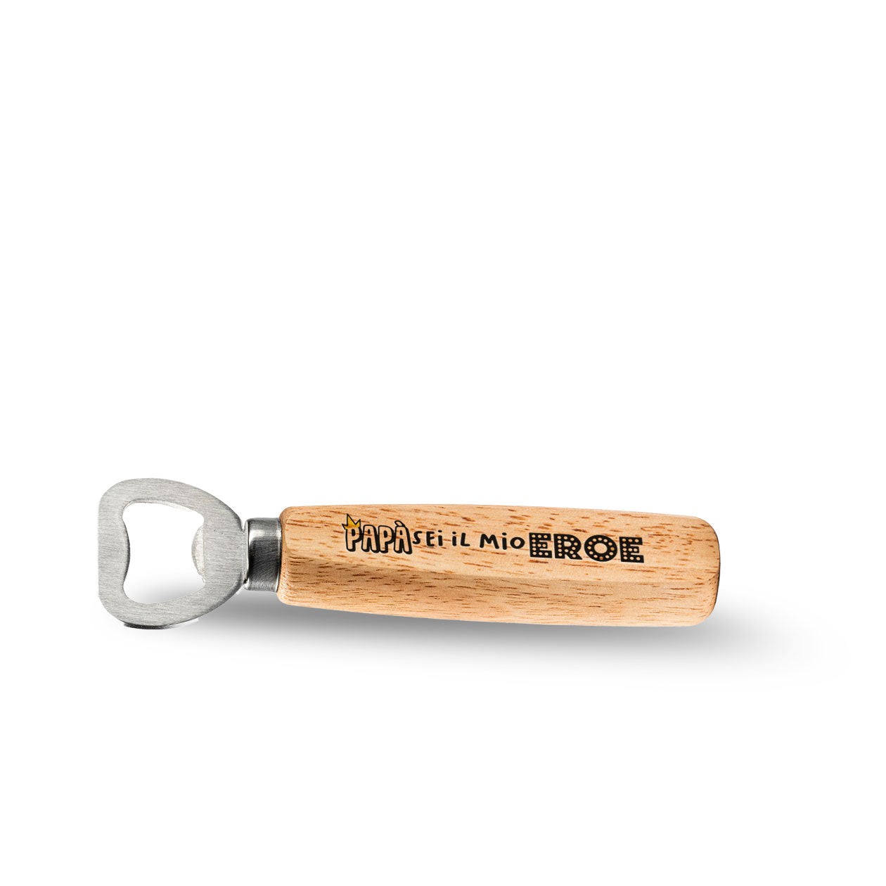 Papà sei il mio eroe - Apribottiglie in legno