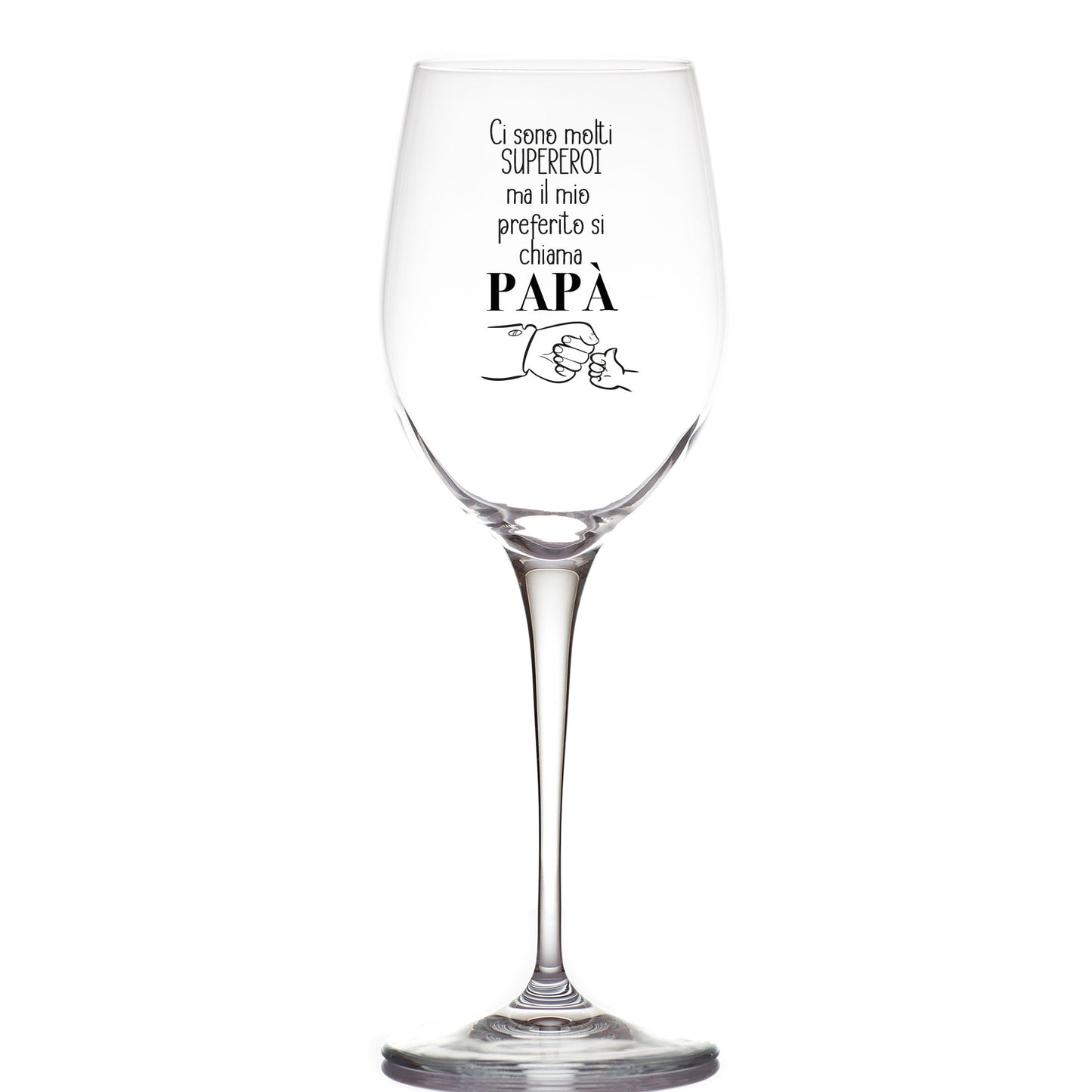 Supereroe Papà - Calice Bicchiere da Vino