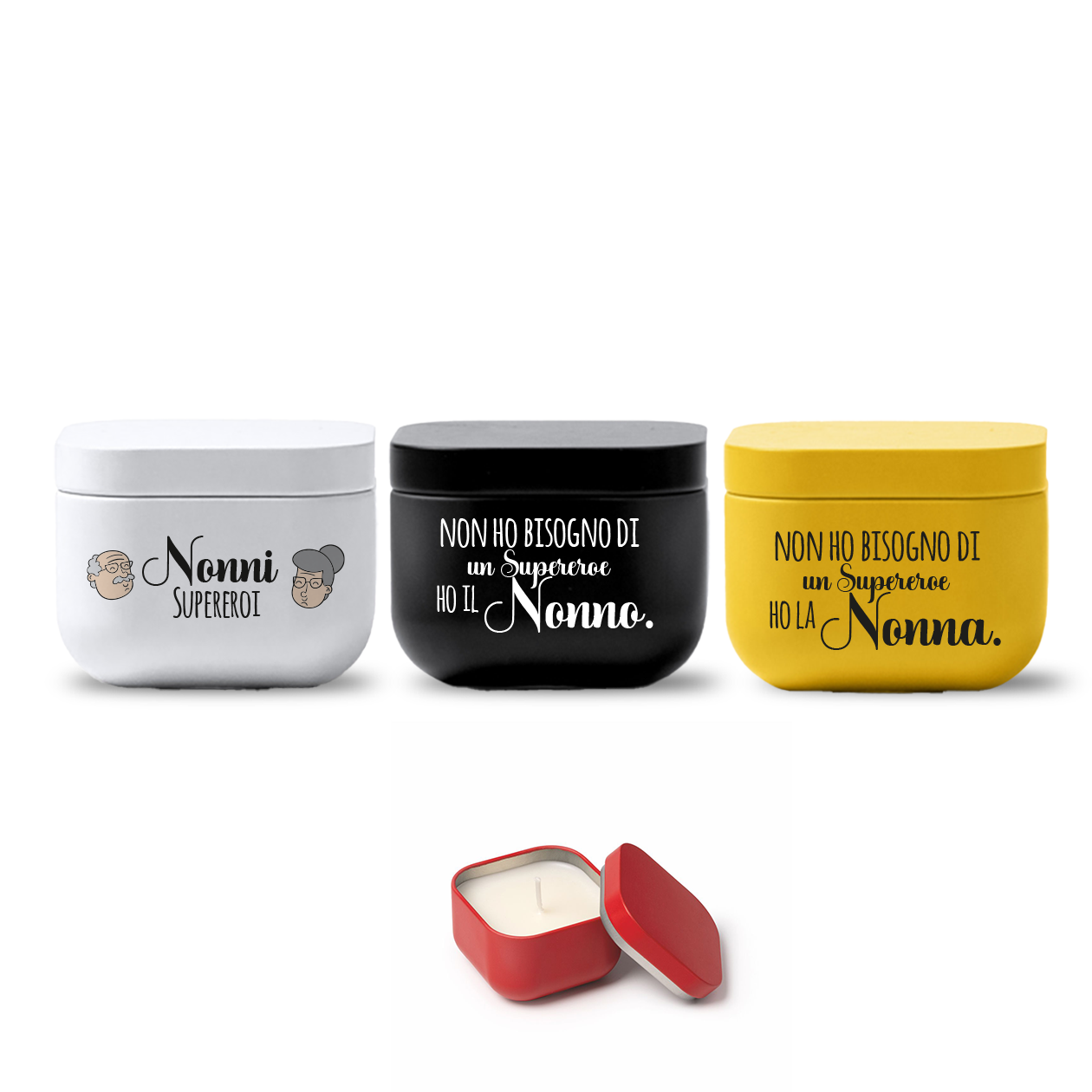 Nonni supereroi - Set di 3 Candele Profumate