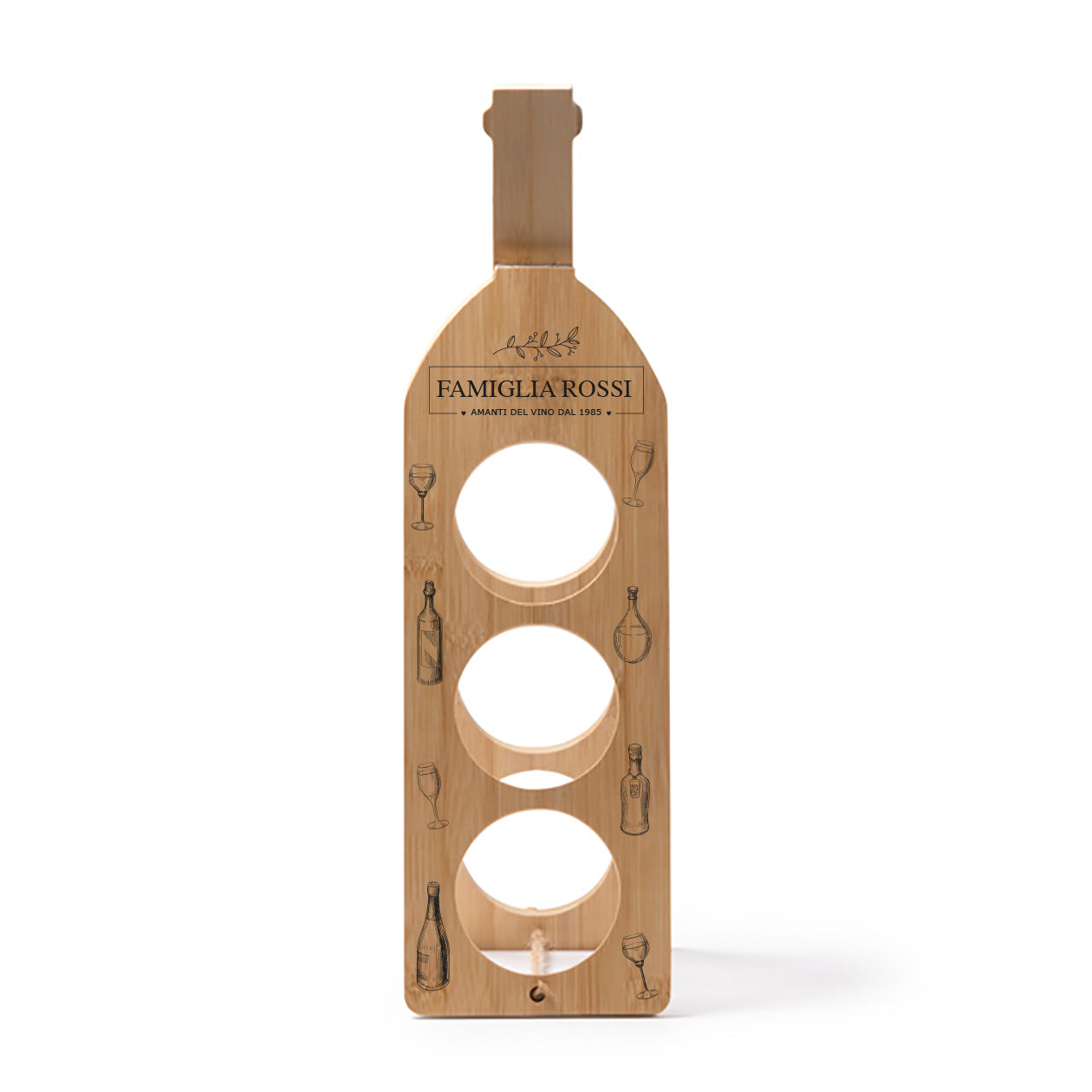 Amanti del vino - Portabottiglie in legno - personalizzato