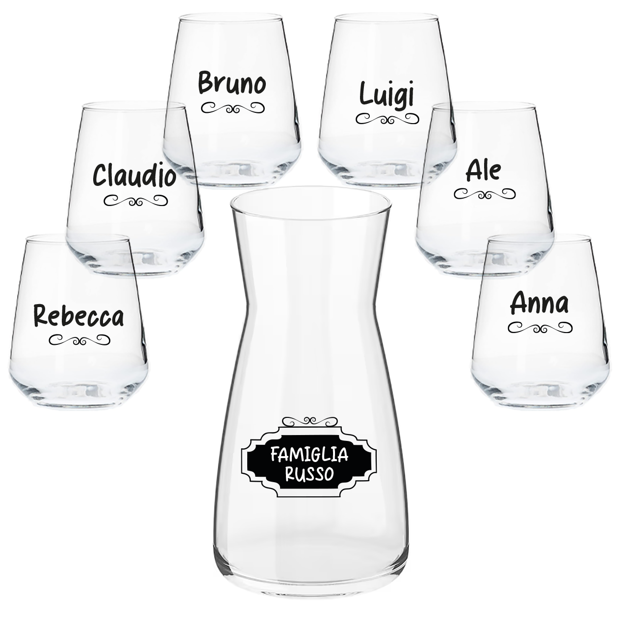 Famiglia - Set Caraffa e 6 Bicchieri