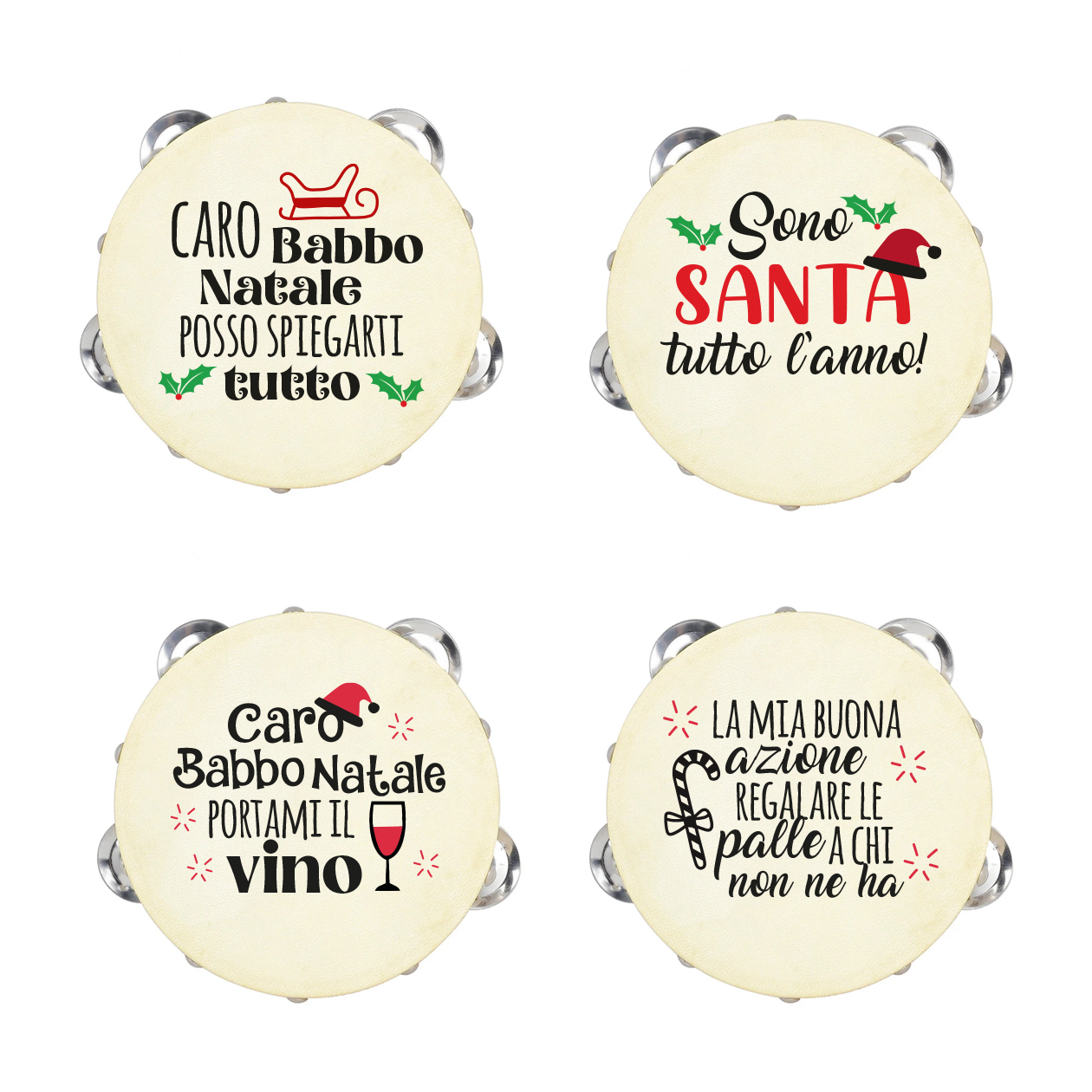 Caro Babbo Natale - Set da 10 Tamburelli
