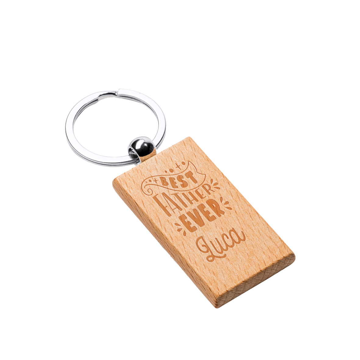 Best father ever - Portachiavi in Legno personalizzato con Incisione