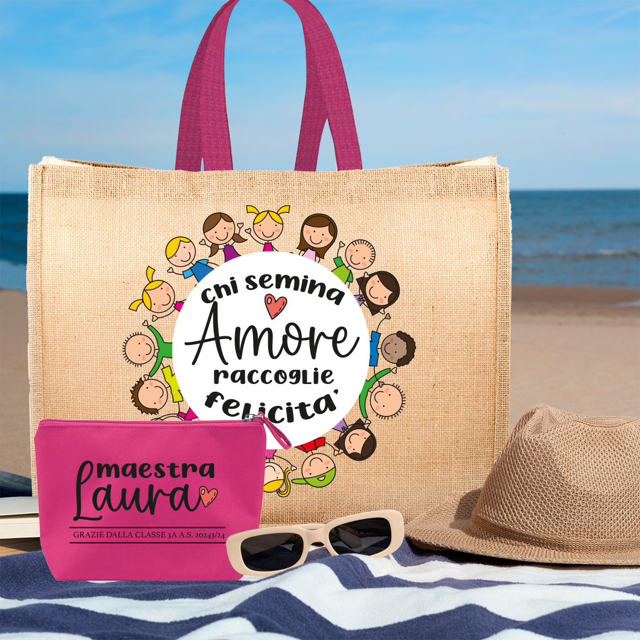 Chi semina amore raccoglie felicità - Borsa mare & Pochette - Combo