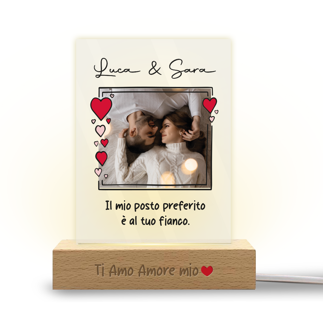 Il mio posto preferito - Lampada - Plexiglass personalizzata con foto e nomi