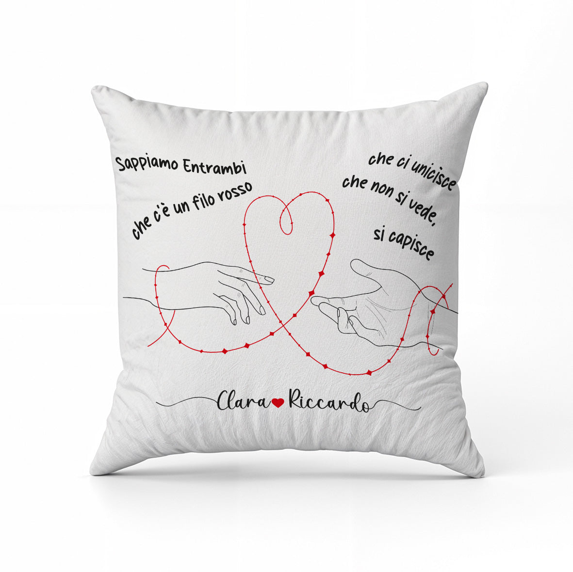 Filo rosso - Cuscino - idea regalo - personalizzato con nomi