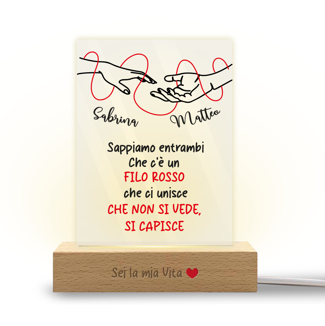 Red thread - Lampada - Plexiglass personalizzata con nomi