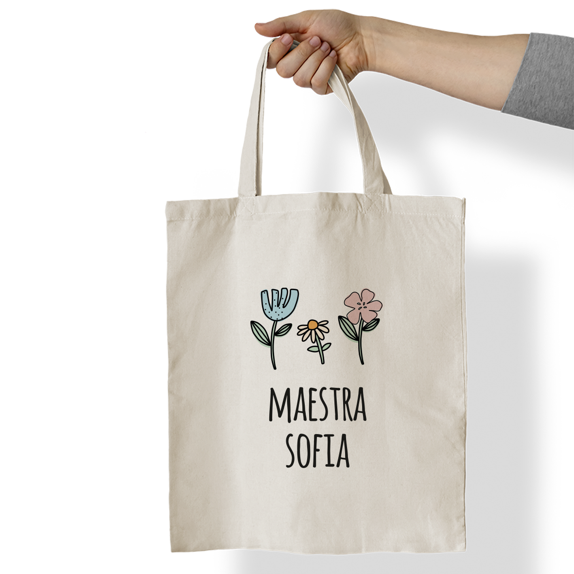 Maestra flower - Borsa Mare - idea regalo maestra - personalizzata con nome