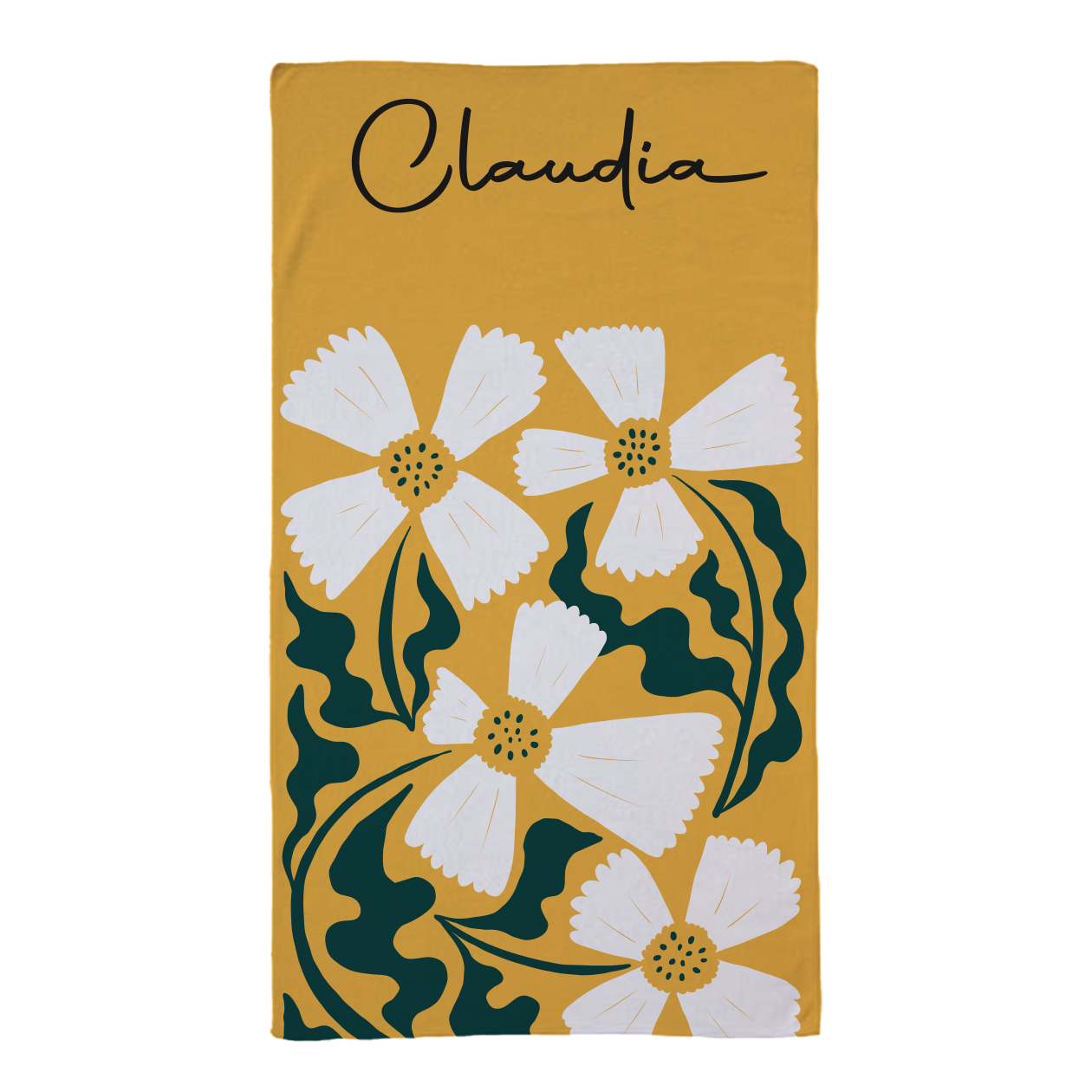 Yellow - Telo Mare in microfibra - personalizzato con nome
