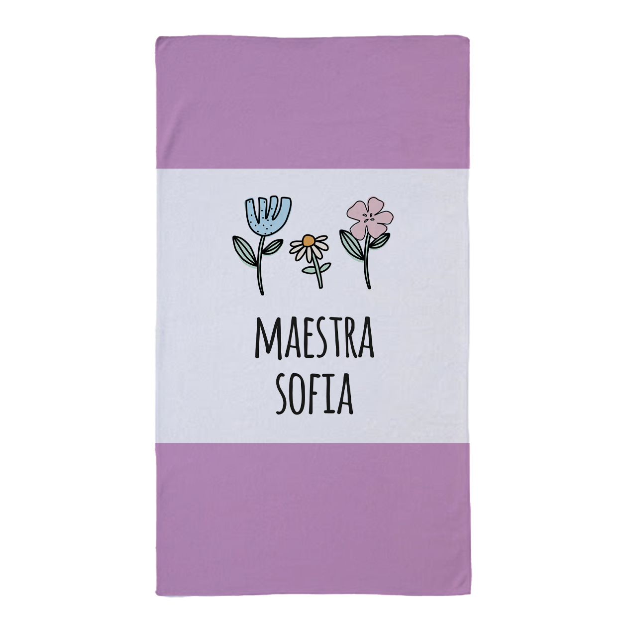 Maestra flower - Telo Mare - personalizzato con nome