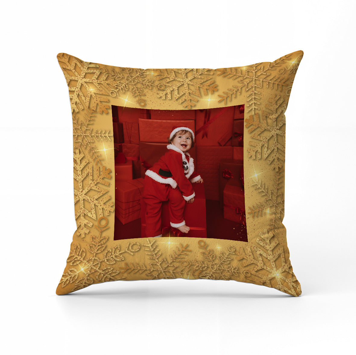 Christmas Gold - Cuscino Personalizzato - idea regalo Natale personalizzato con foto