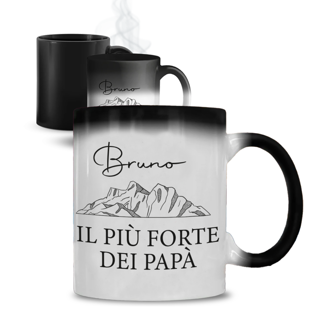 Il più forte dei papà - Tazza Magica - personalizzata con nome