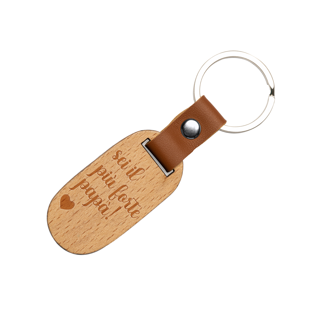 Sei il più forte Papà - Portachiavi in Legno con Incisione