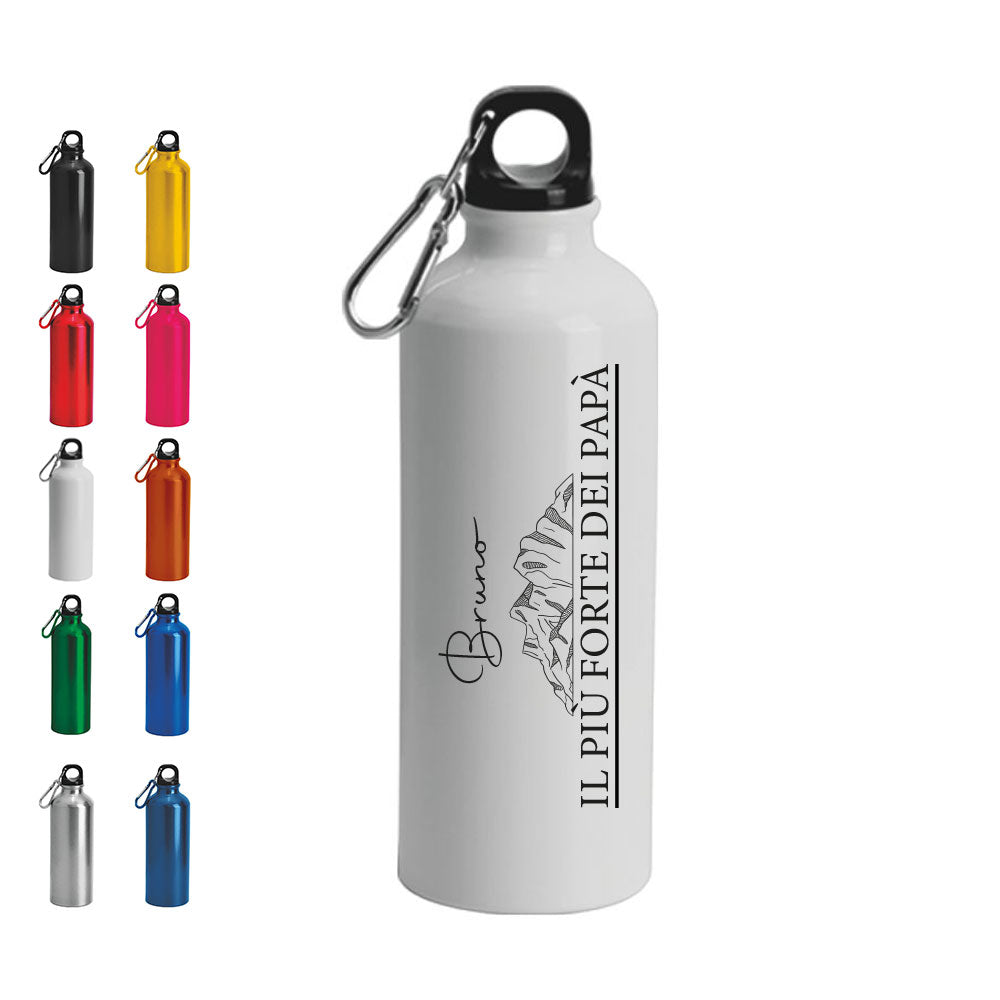 Il più forte dei Papà - Borraccia Ecosostenibile - personalizzata con nome