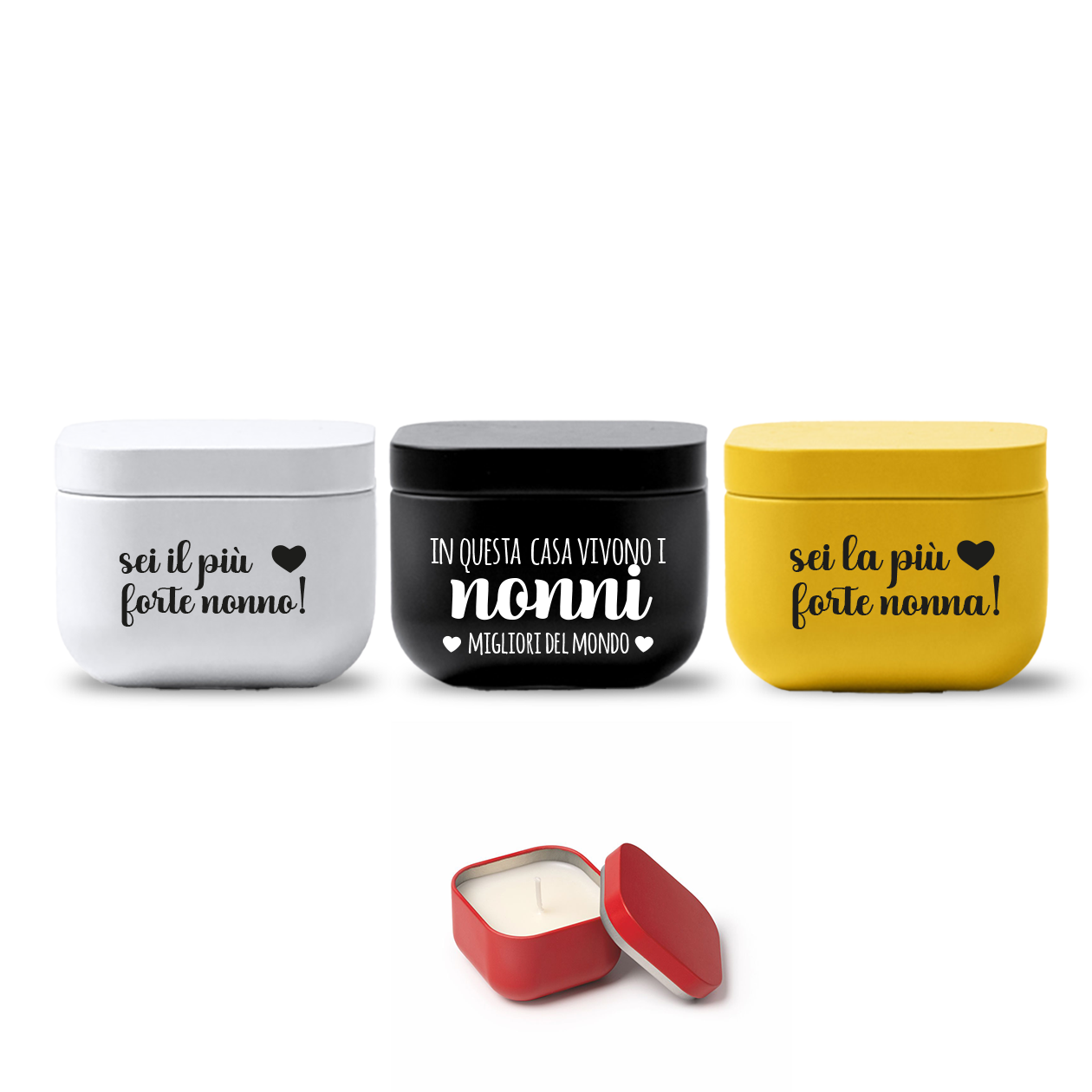 I nonni migliori del mondo - Set di 3 Candele Profumate