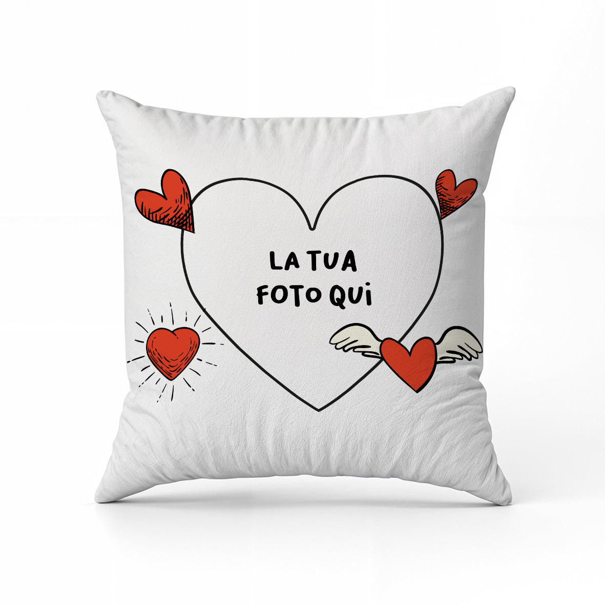 Heart Love - Cuscino - idea regalo - personalizzato con foto