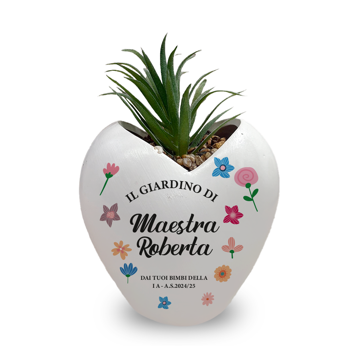 Il giardino della maestra - Piantina con vaso - personalizzata