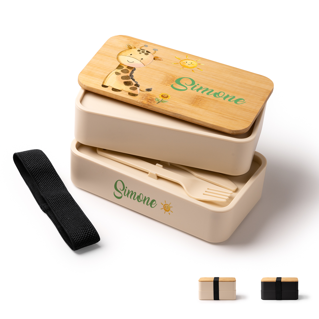 Giraffa - Scatola per il pranzo - personalizzato con nome