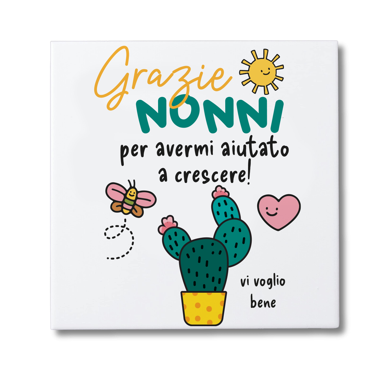 Grazie nonni - Mattonella in Ceramica