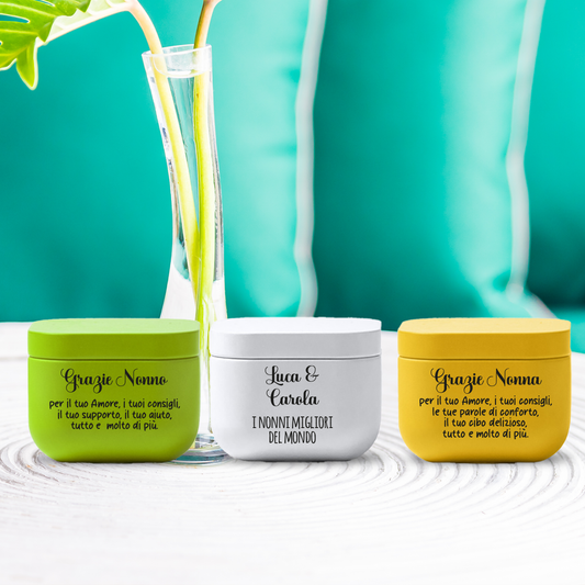 I migliori nonni - Set di 3 Candele Profumate personalizzate con nomi