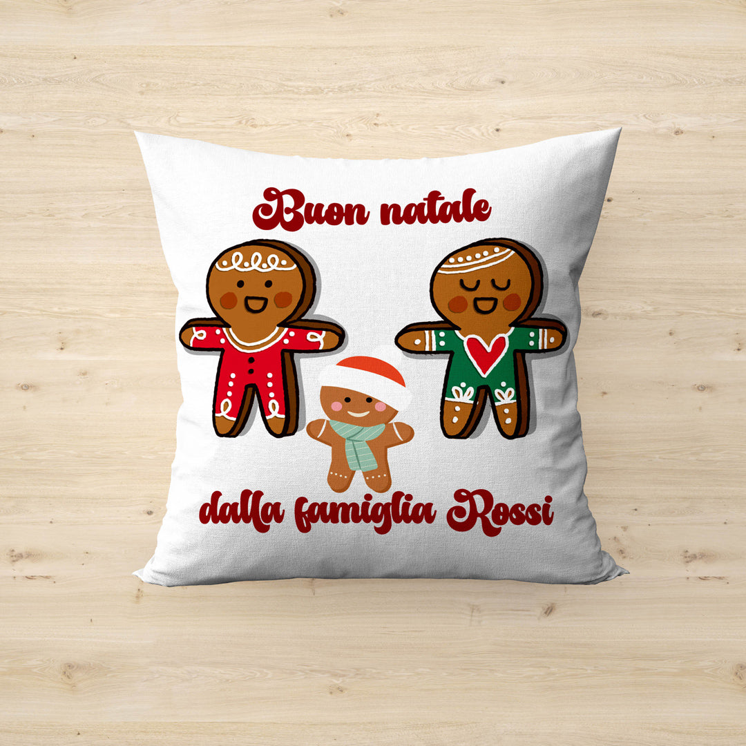 Buon Natale dalla Famiglia... - Cuscino personalizzato - idea regalo natale
