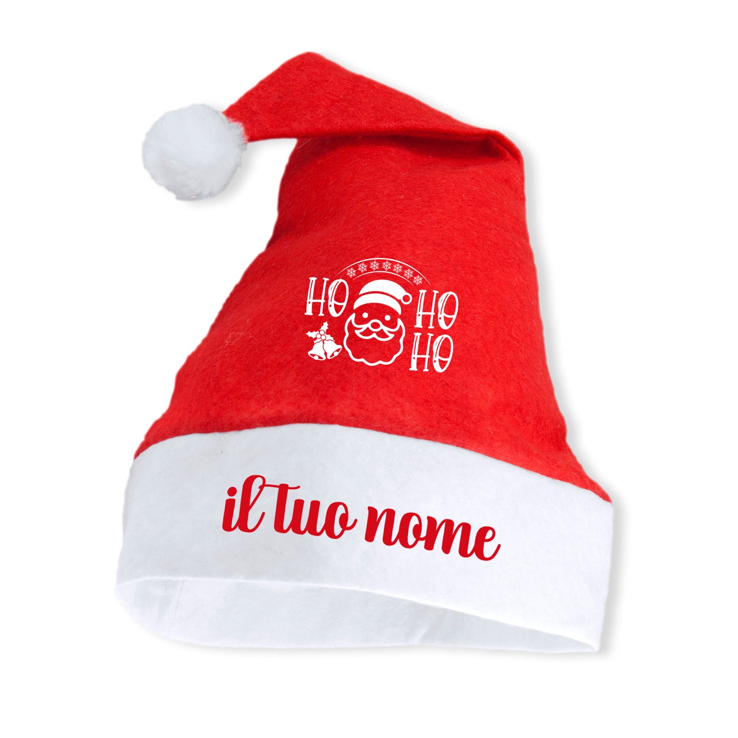 Ho ho ho - Cappello da Babbo Natale - personalizzato con nome