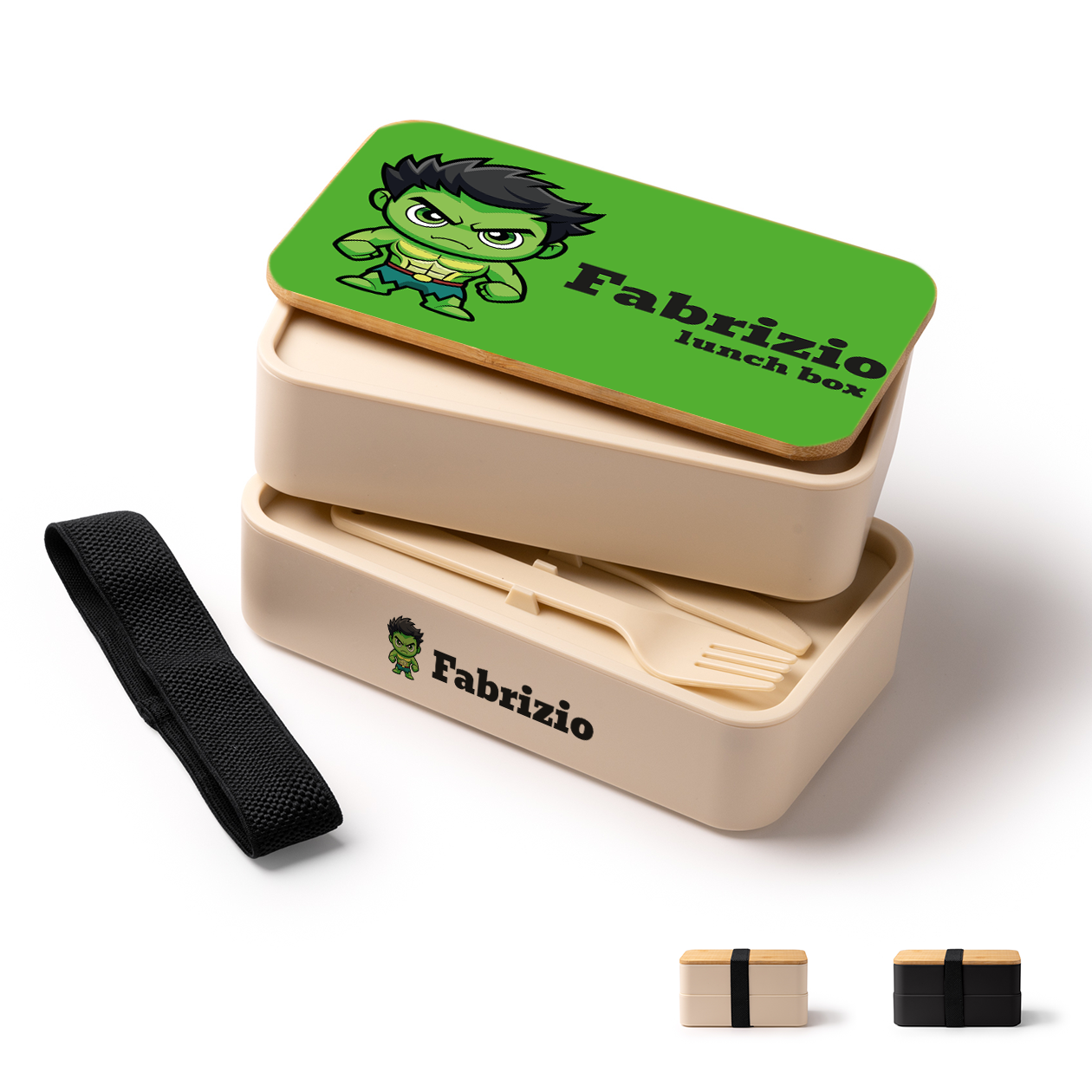 Green - Scatola per il pranzo - personalizzato con nome