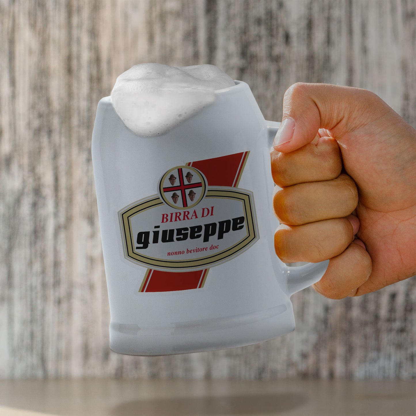 Nonno bevitore - Caraffa in ceramica - personalizzata con nome