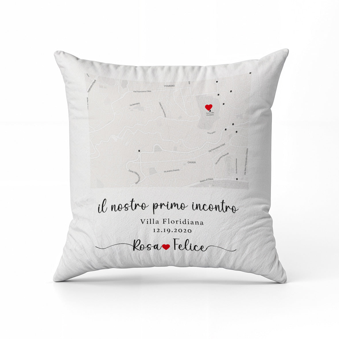 Il nostro primo incontro - Cuscino - idea regalo - personalizzato