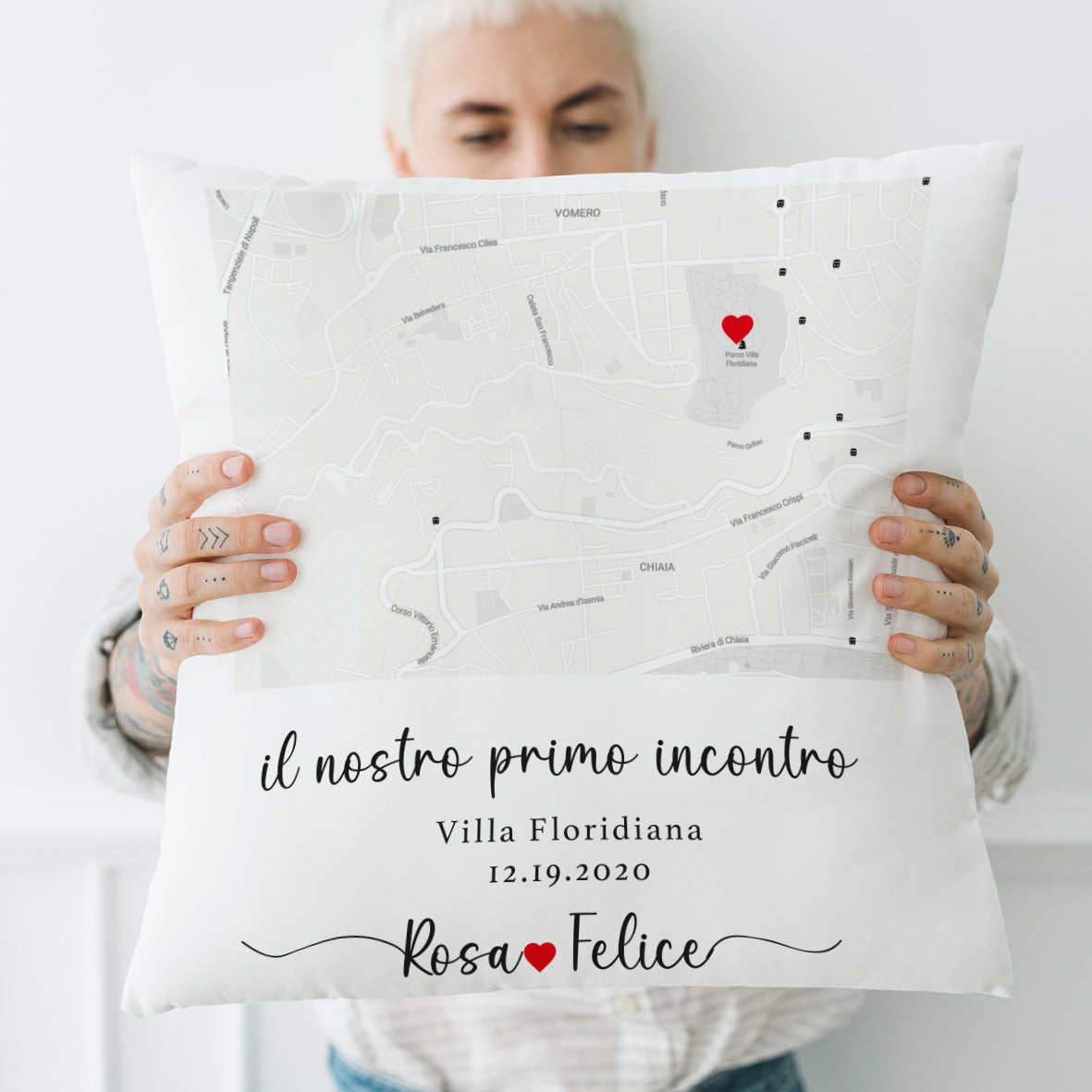 Il nostro primo incontro - Cuscino - idea regalo - personalizzato