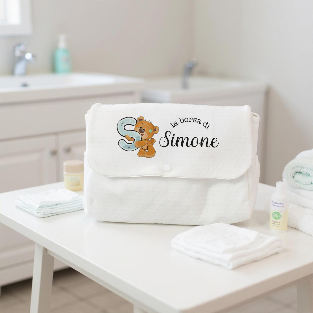 Baby animal - Borsa Fasciatoio per Neonato personalizzata con nome e iniziale