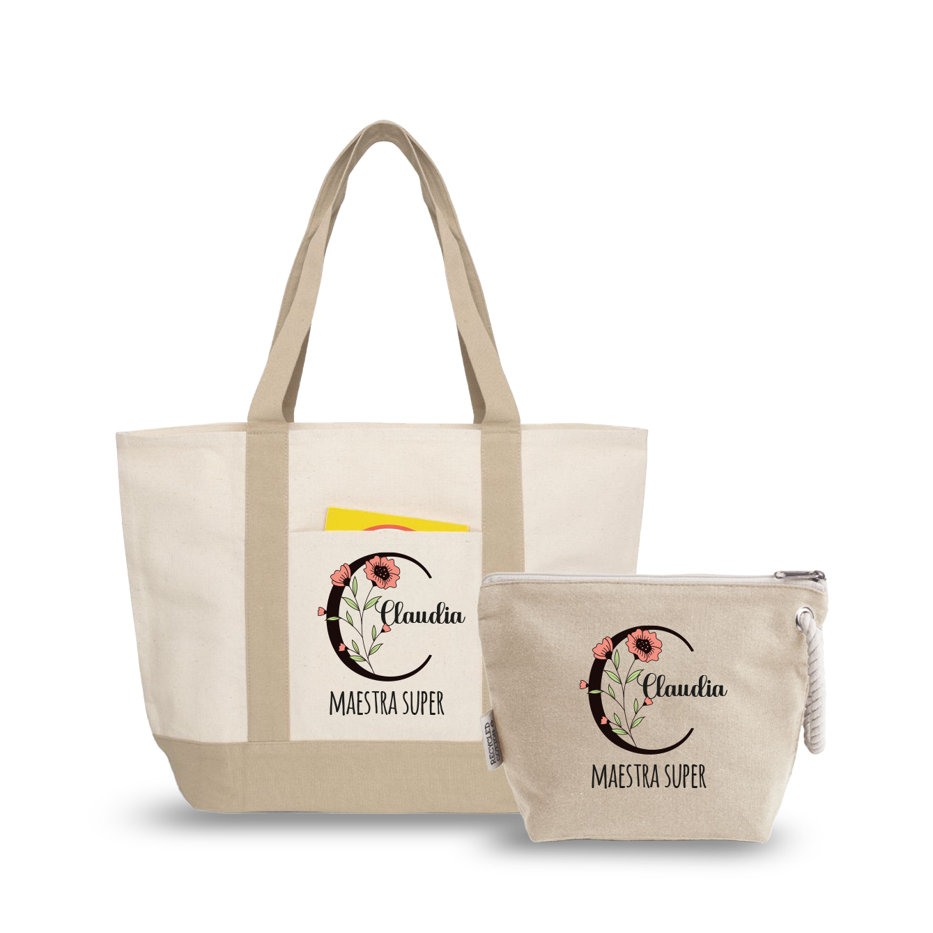 Maestra super - borsa mare & Pochette - Combo - personalizzata con nome